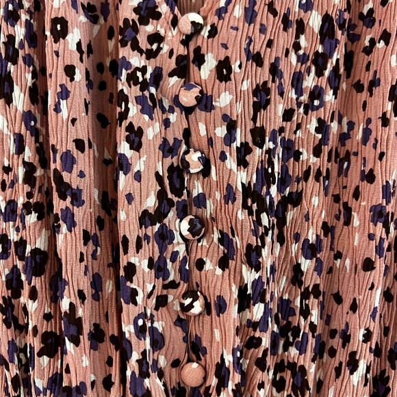 Lulu’s Pink Leopard Print Fit and Flare Crinkle Mini Dress Size M - Picture 9 of 13